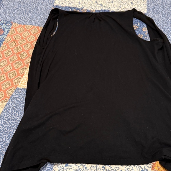 Long open front black jersey vest - Picture 2 of 6
